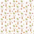 Seamless patterns with magic gnomes. Christmas character, gnome